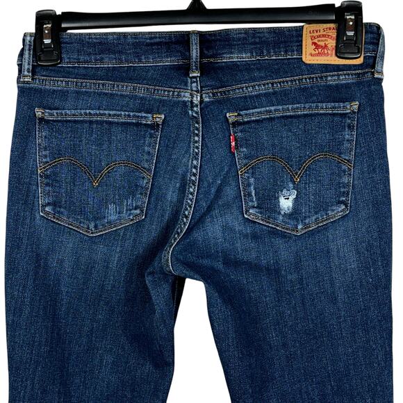 Levi’s 711 Womens SZ 28 Skinny Jeans Distressed Pockets Stretch Zip-Fly Low-Rise - Picture 6 of 12